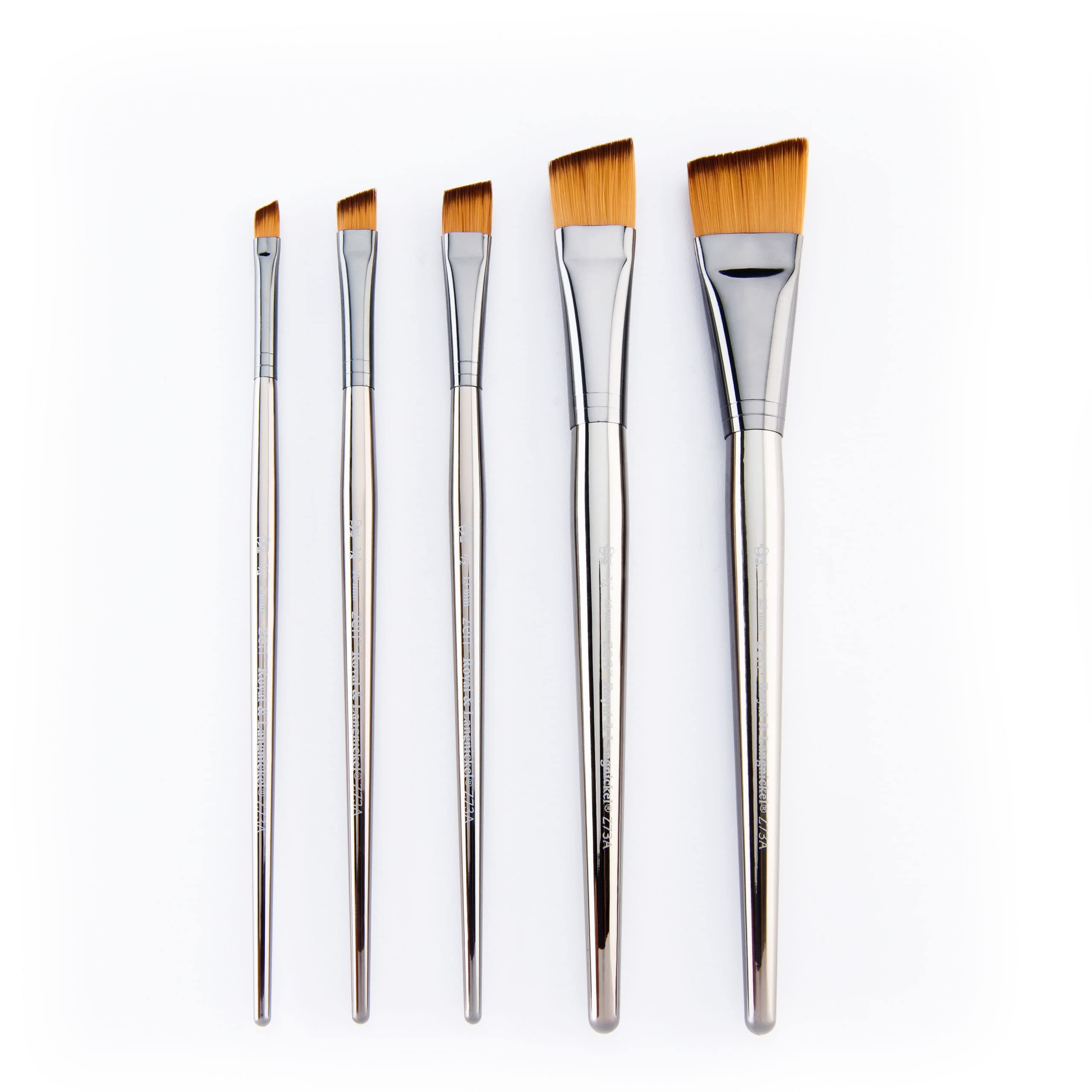 Royal & Langnickel Zen 5 Piece All Media Angular Paint Brush Set,Gold,L