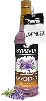 Syruvia Coffee Syrup, Lavender Flavored Syrup for Drinks, Lattes, and Desserts – 25.4 fl oz