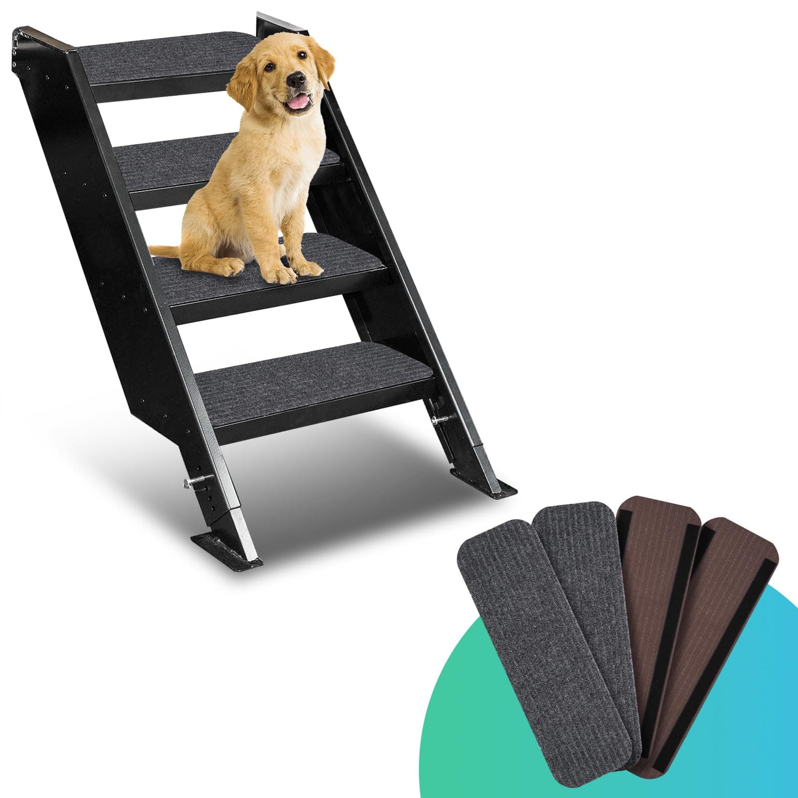 RV Step Covers 4 Pack 19"x7" Camper Step Cover, RV Stair Covers, RV Step Rug, RV Step Carpet, Compatible with Lippert|MORryde Step for Travel Trailers, Motorhome, Camper Must Haves Accessories