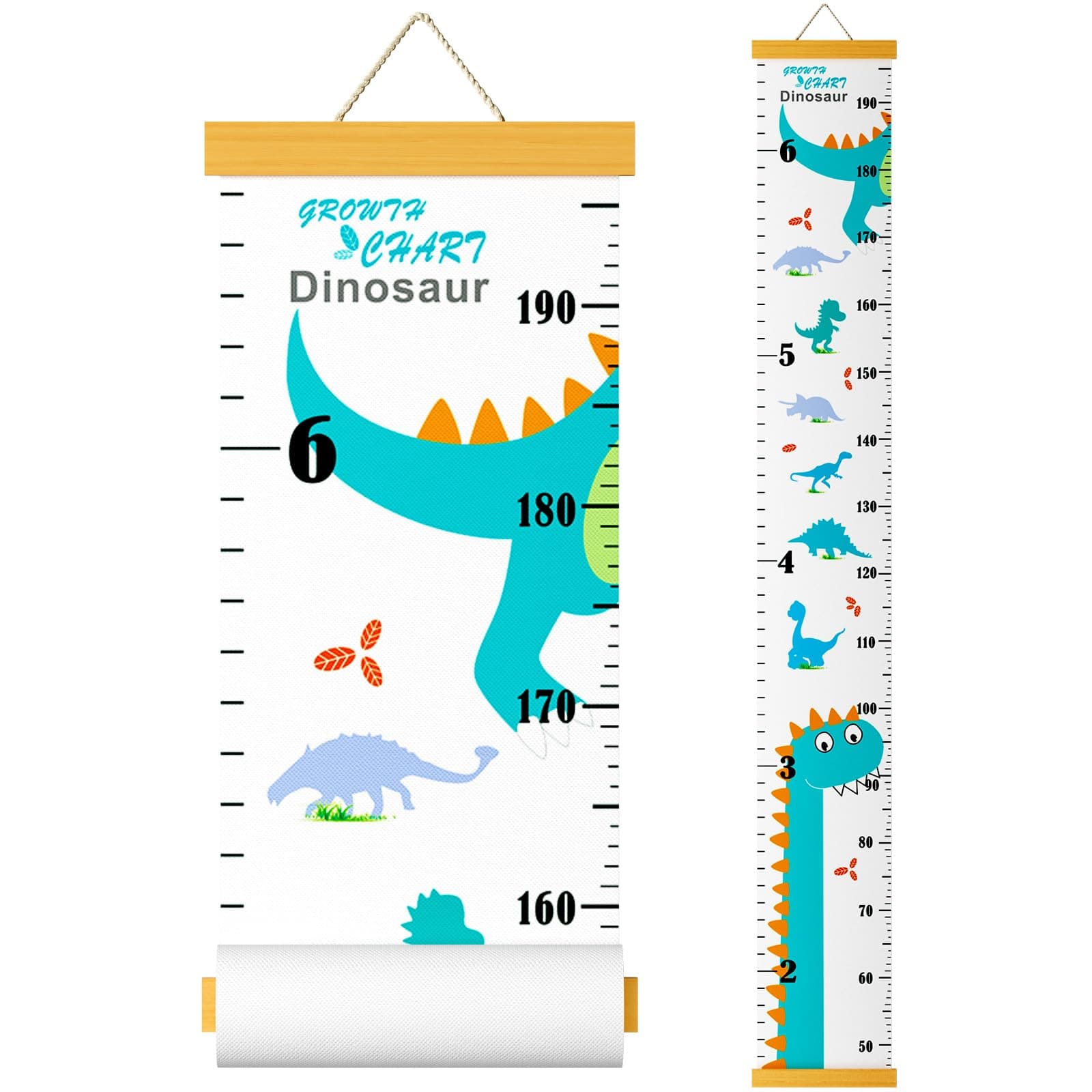 Height Chart for Kids Wall Hanging Growth Chart Removable Canvas and Wood Measuring Ruler for Baby Girls Boys Toddler Bedroom Nursery Wall Decoration
