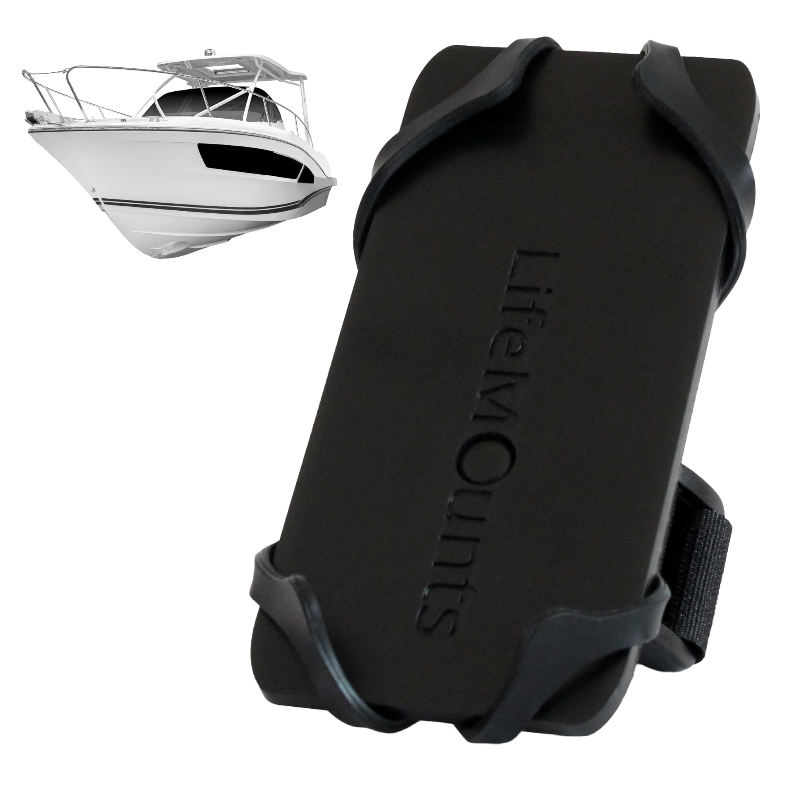 Boat Mounted Cell Phone Holder - Secure Your Phone While Out On The Water - Holds Most Current Smartphones - Hands Free Calling, Music and Maps