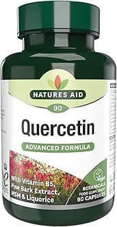 Quercetin Formula – Immune Support Supplement with Vitamin C, B5, MSM, Pine Bark & Liquorice – Supports Energy & Wellbeing High Strength Antioxidant – 90 Vegan Capsules