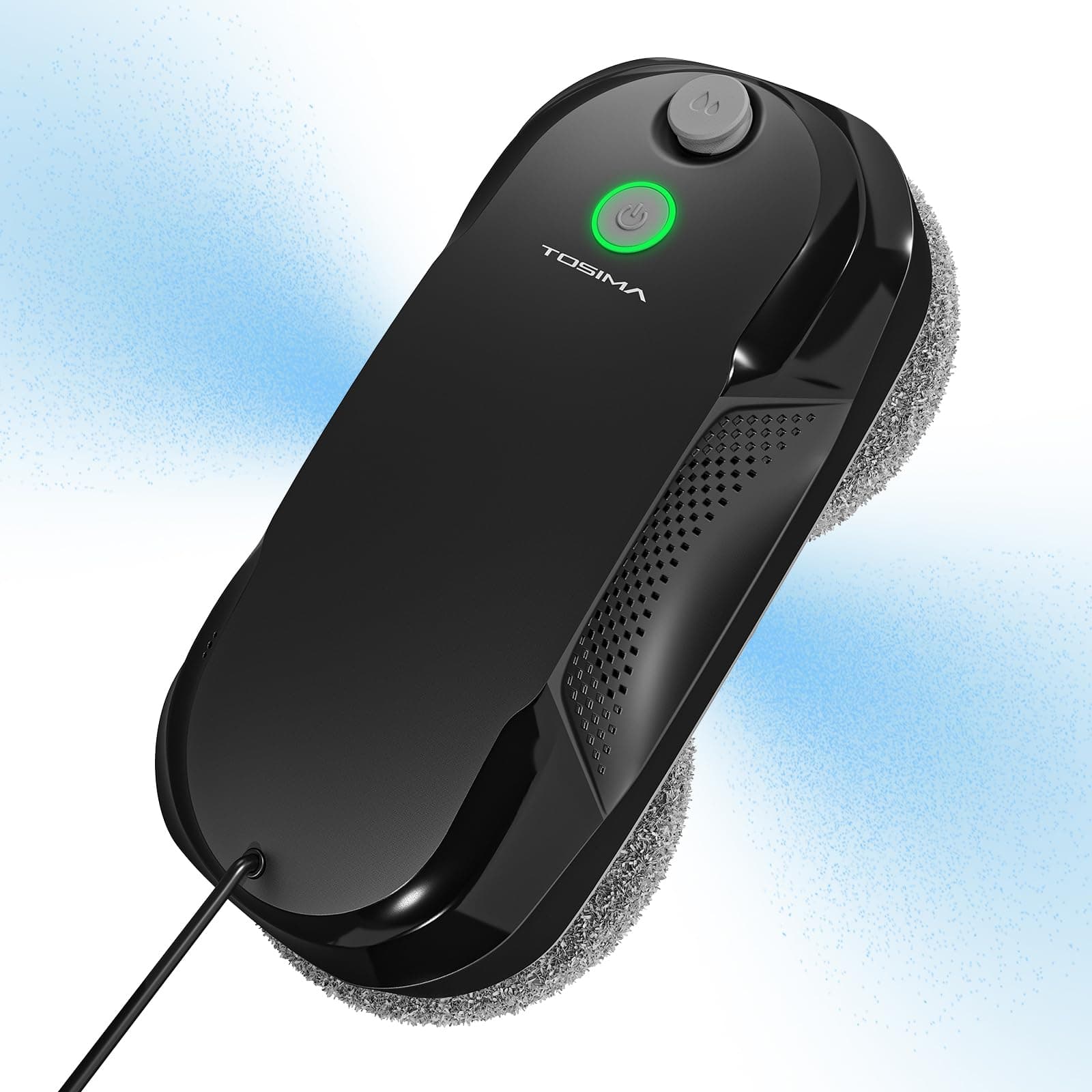 W5 Window Cleaning Robot, Dual Direction Auto-Spray Smart Window Cleaner with Triple Safety System, Smart Navigation, Remote Control, for All Smooth Surfaces, with 8 Rags, Black Robotic Vacuums