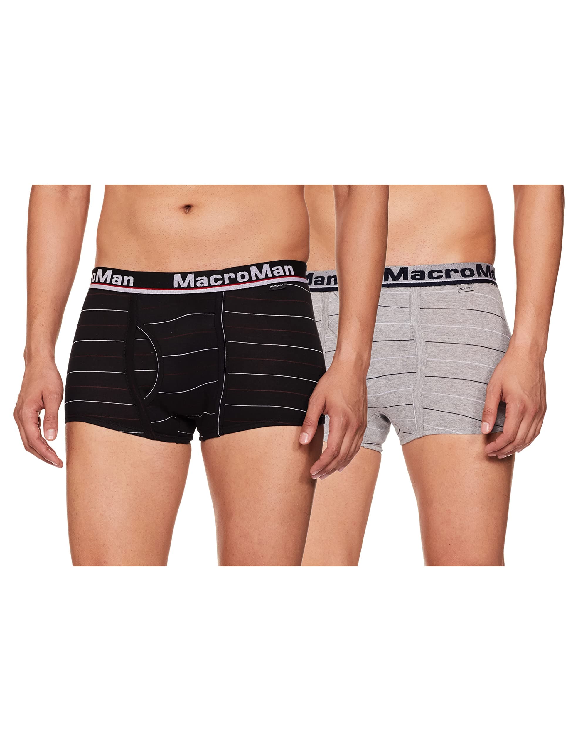 Macroman Stripe Design Mini Trunk for Men | 100% Cotton Fabric | Outer Elastic | Pack of 2