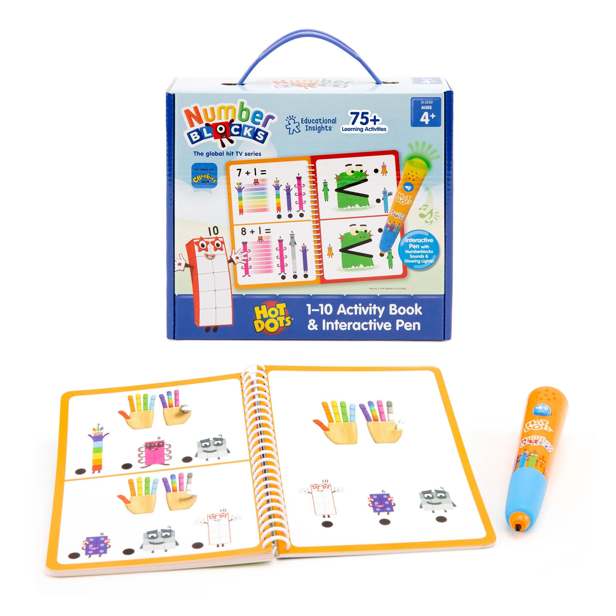 – Educational Insights Hot Dots Numberblocks Workbook Numbers 1-10 with Interactive Pen, 75+ Activities, Easter Basket Stuffer for Kids Ages 4+