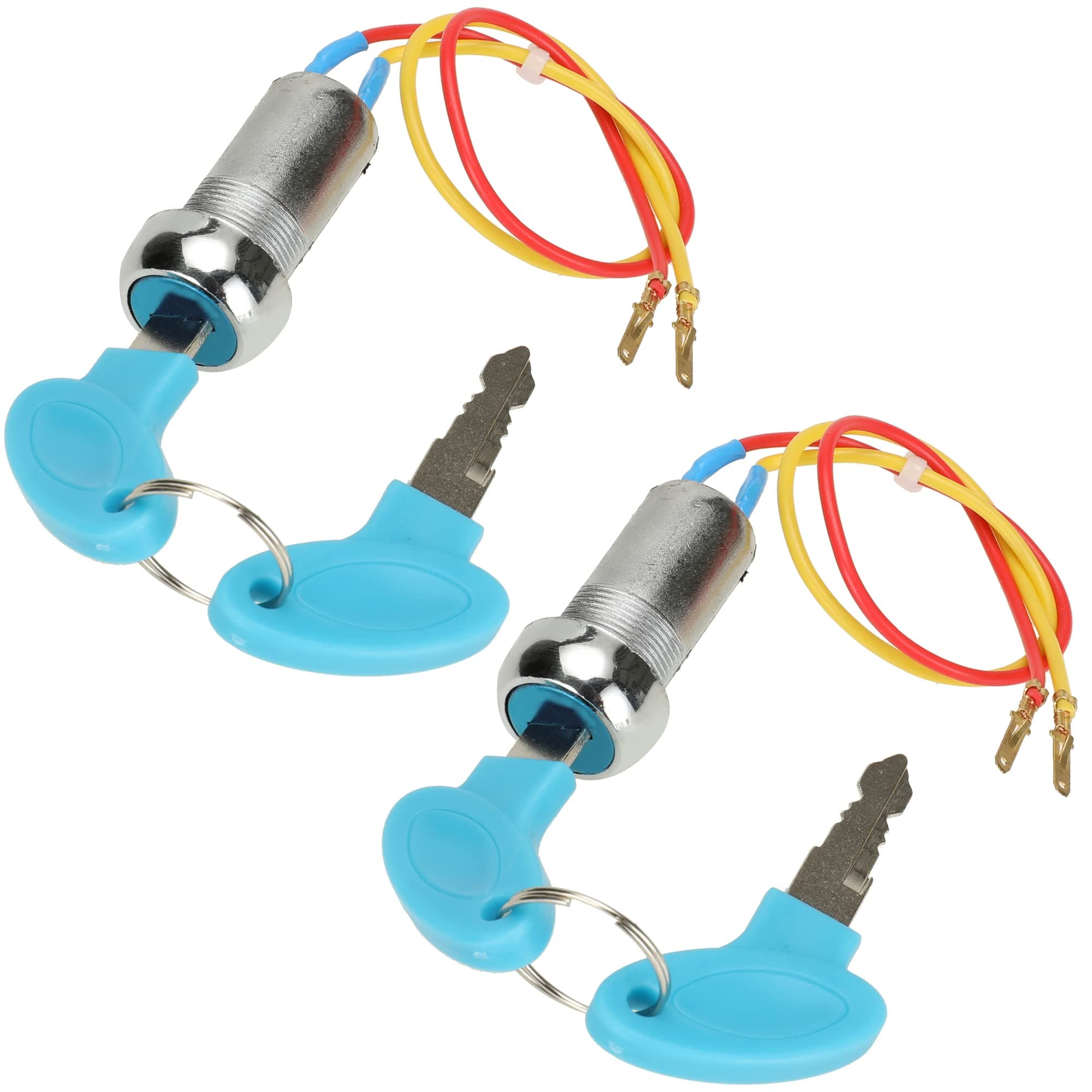 2 Wires Ignition Switch Key Starter w/On-Off Keys Compatible with Razor MX650 DR650 Electric Mobility Scooter Golf Cart Dirt Bike ATV Moped Go Kart Motorcycle Replacement Parts 2 Pack