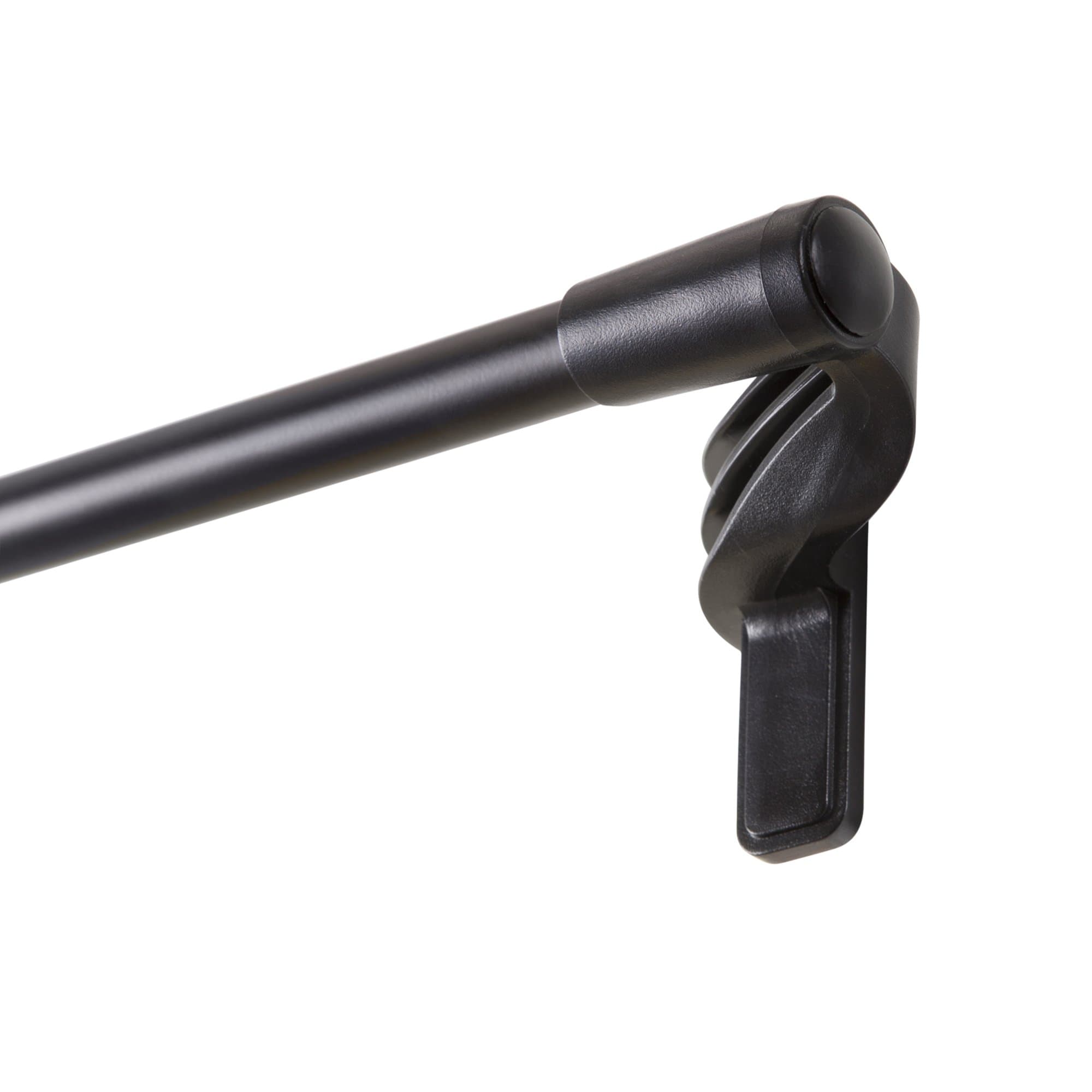 Eclipse 5/8" No Tools Room Darkening Wrap Around Tension Curtain Rod, 28-48", Black