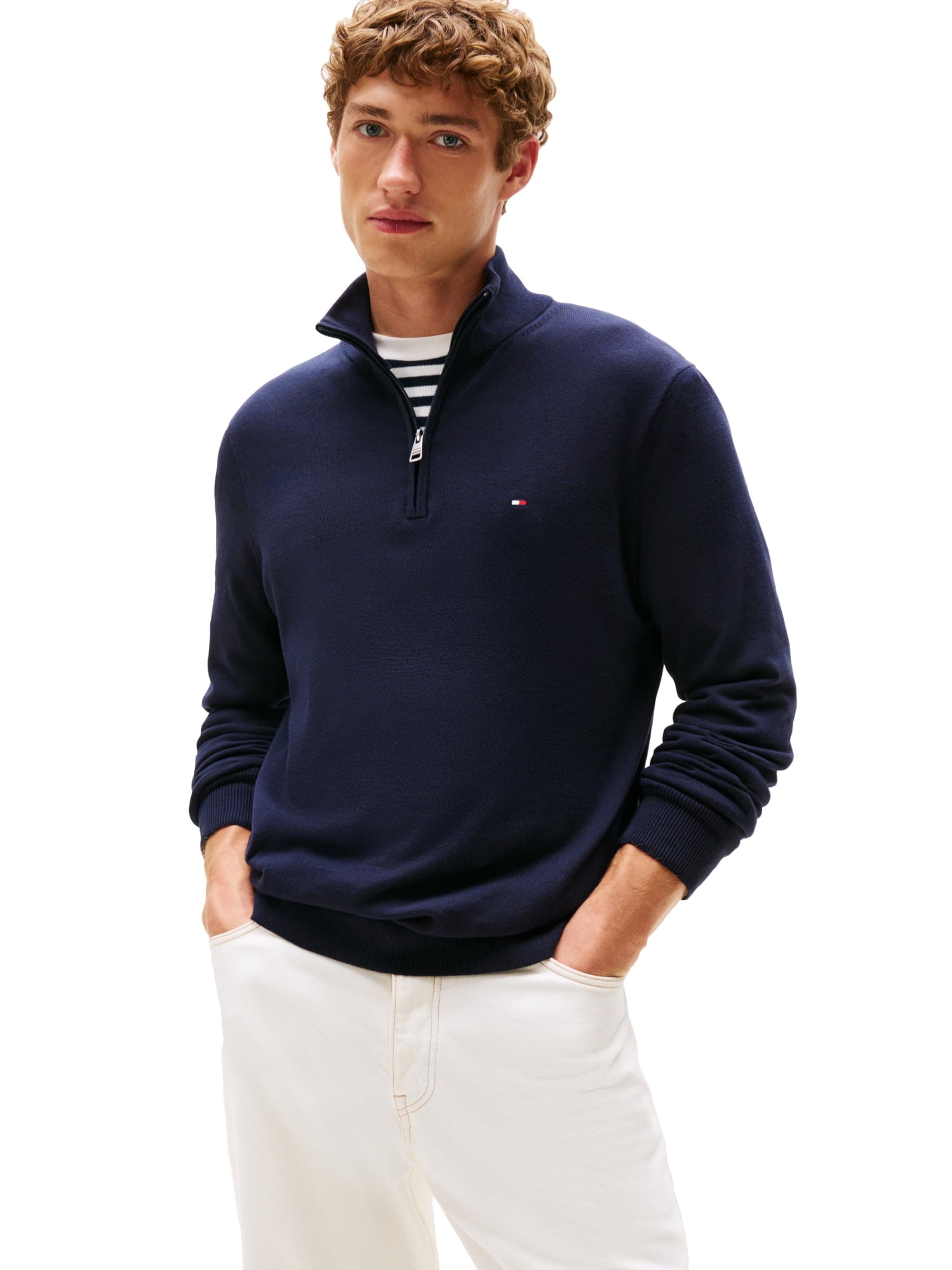 Tommy Hilfiger Men's Lightweight Pullover Quarter Zip Sweater