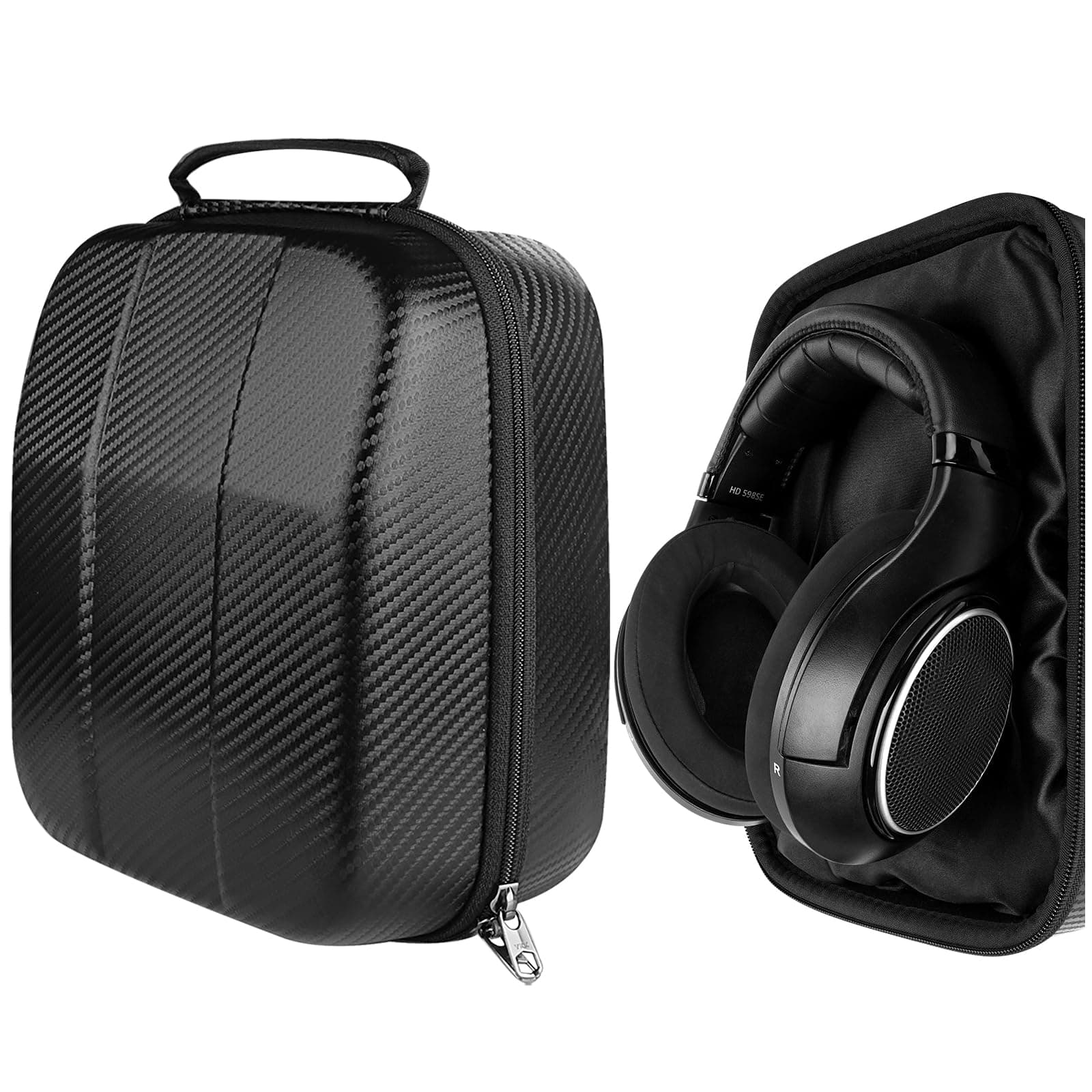 Shield Case for Large-Sized Over-Ear Headphones, Replacement Protective Hard Shell Travel Carrying Bag with Cable Storage, Compatible with Sennheiser HD599/660S 2, AKG K167 (Black)