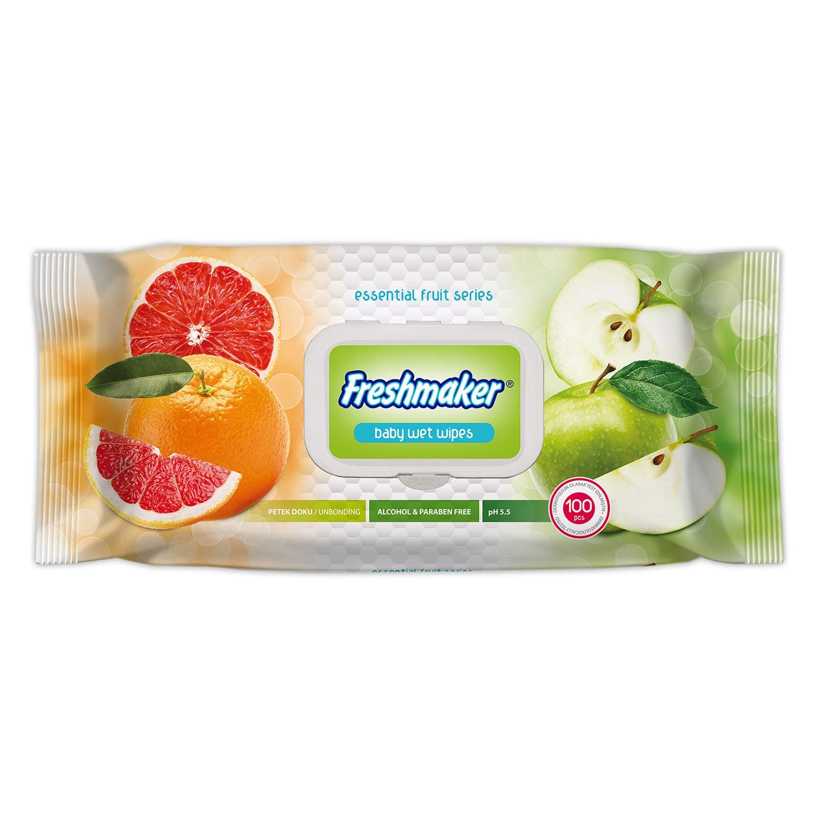 Freshmaker Fruit Wet Wipes - 100 pieces Per Pack with Fliptop
