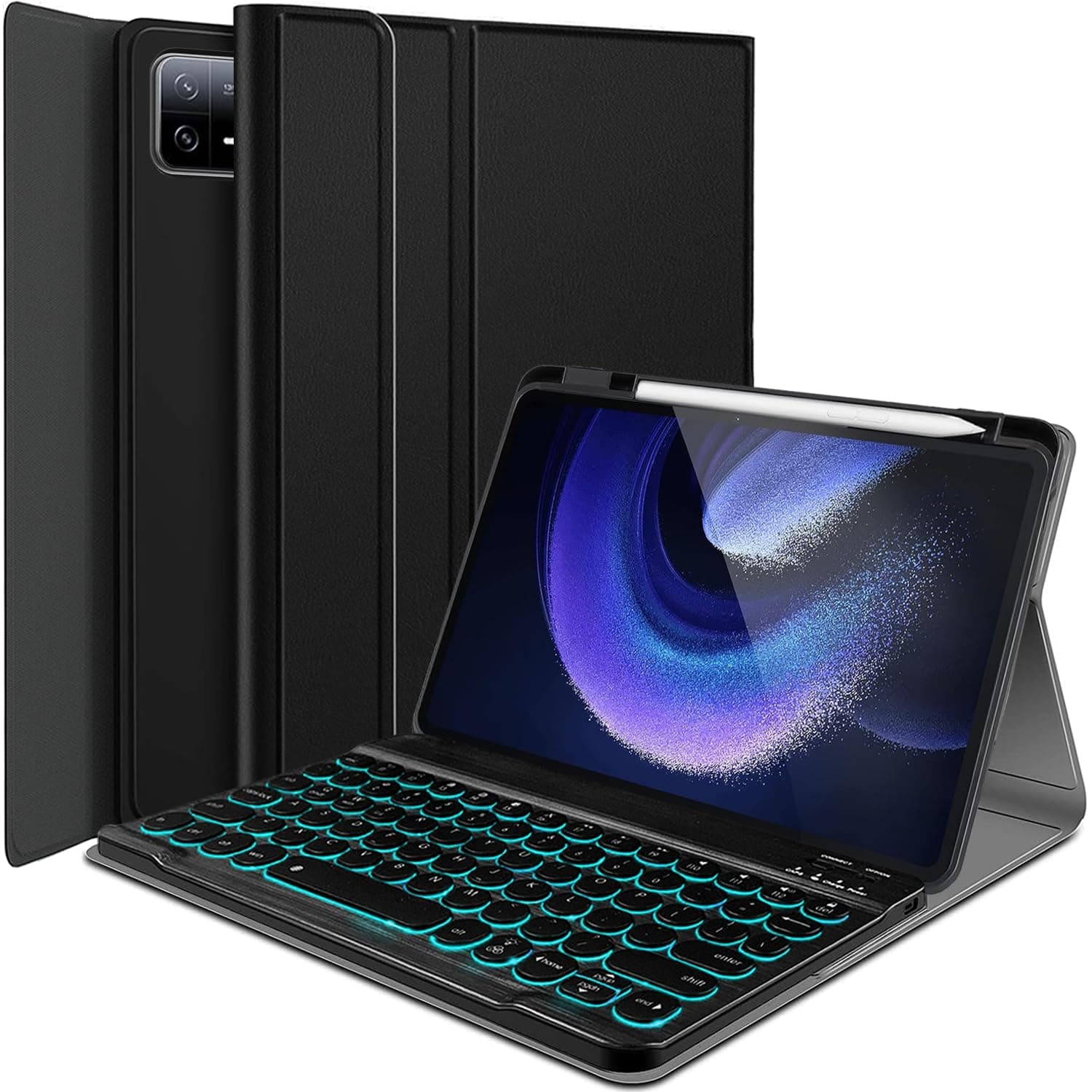 Backlit Keyboard Case for Xiaomi Mi Pad 6/Mi Pad 6 Pro (11-Inch, 2023 Model), 7 Colors Backlight Detachable Wireless Keyboard Protective Cover Case for 11” Xiaomi Mi Pad 6/Mi Pad 6 Pro 2023