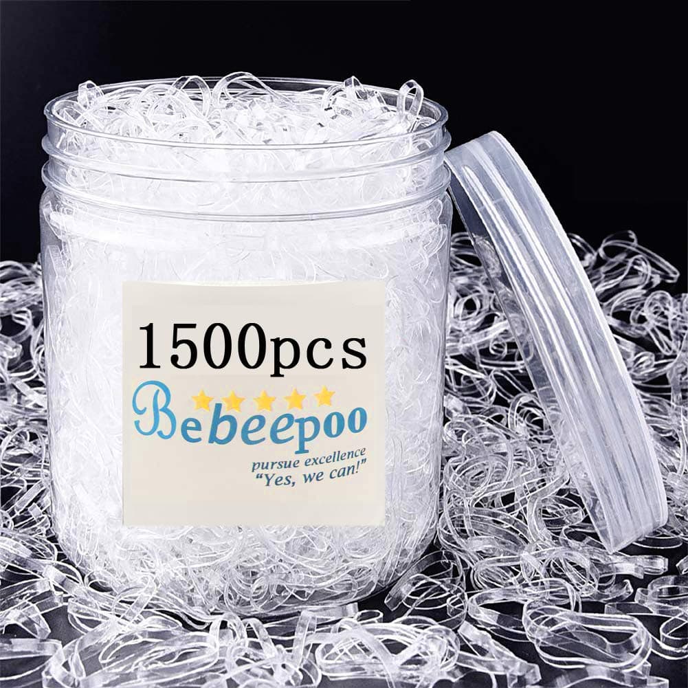 1500 pcs Clear Elastic Hair Bands