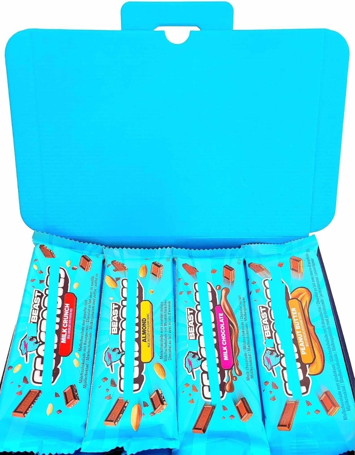 Beast Chocolate Bar Hamper Gift Box | 4 bars | Second Edition | 1x Milk, 1x Peanut Butter, 1x Crunch, 1x Almond | BY INTERGALACTIC SWEETS
