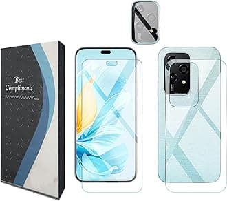 FCS Front + Back + Camera (Glossy) for Honor 200 Lite 5G | TPU Glossy Finish Flexible Film Self Healing Screen Protector | Screen Guard