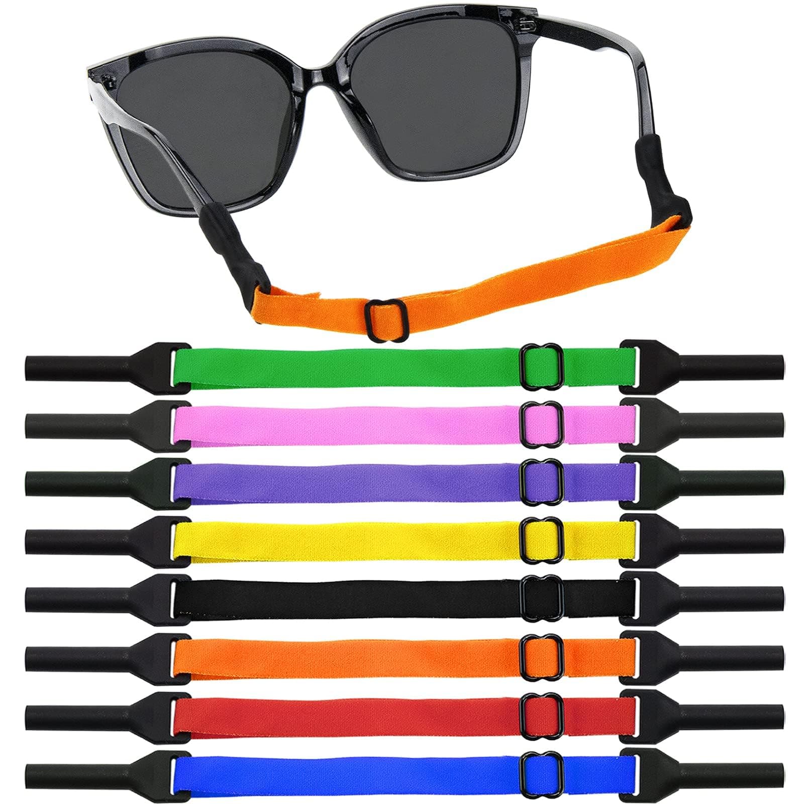 – Azonee Adjustable Glasses Strap, Glasses Holder Sunglass Strap Universal Eyeglasses Strap Eye Glasses Holders Around Neck Sport Glasses Strap for Men Women Kids (8 Colors) 8 PCS
