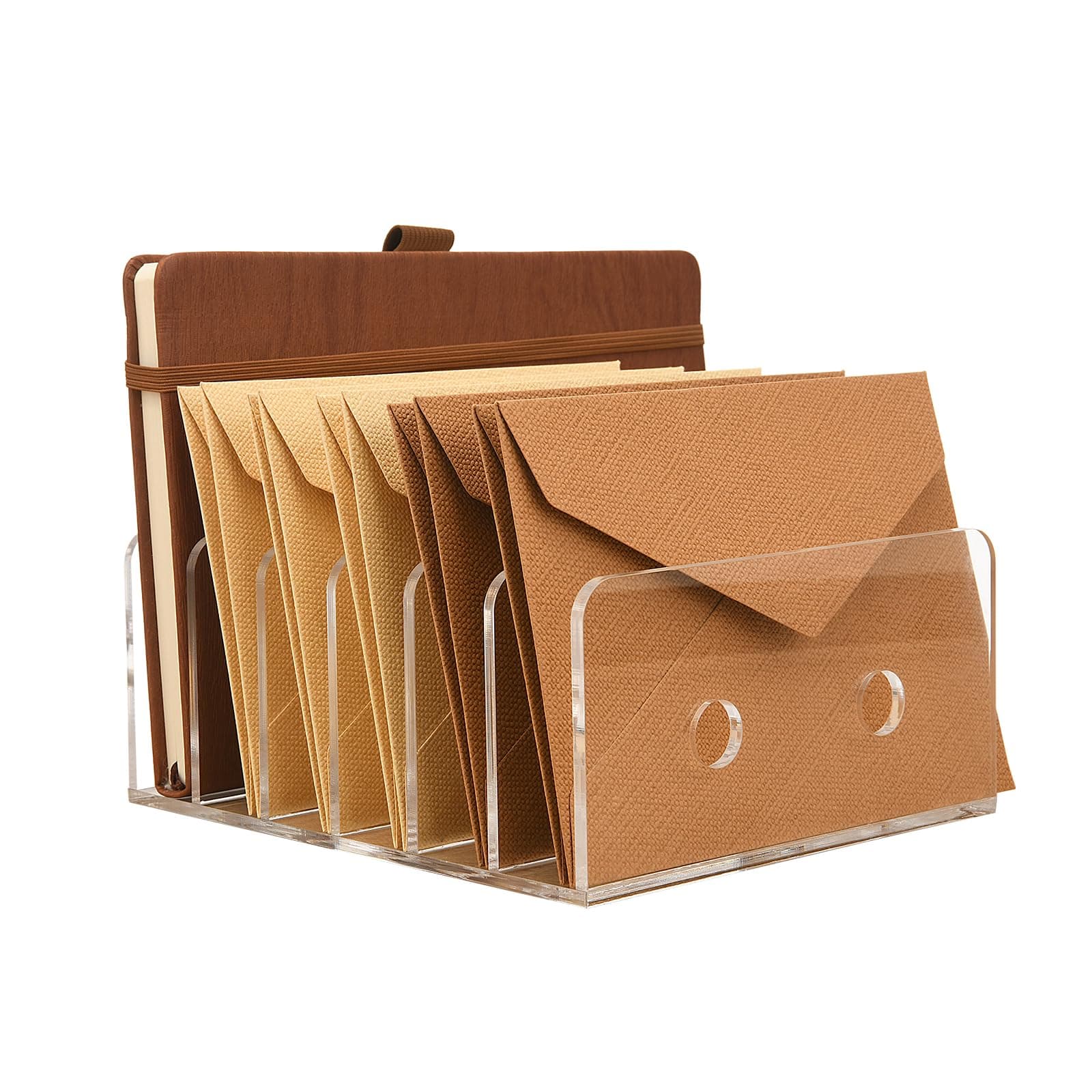 Lulonpon Mail Storage, 6 Compartments Clear Desktop File Organizer, Mail Organizer Countertop, Desk File Organizer, Acrylic Desktop File Holder, Office Document Sorter