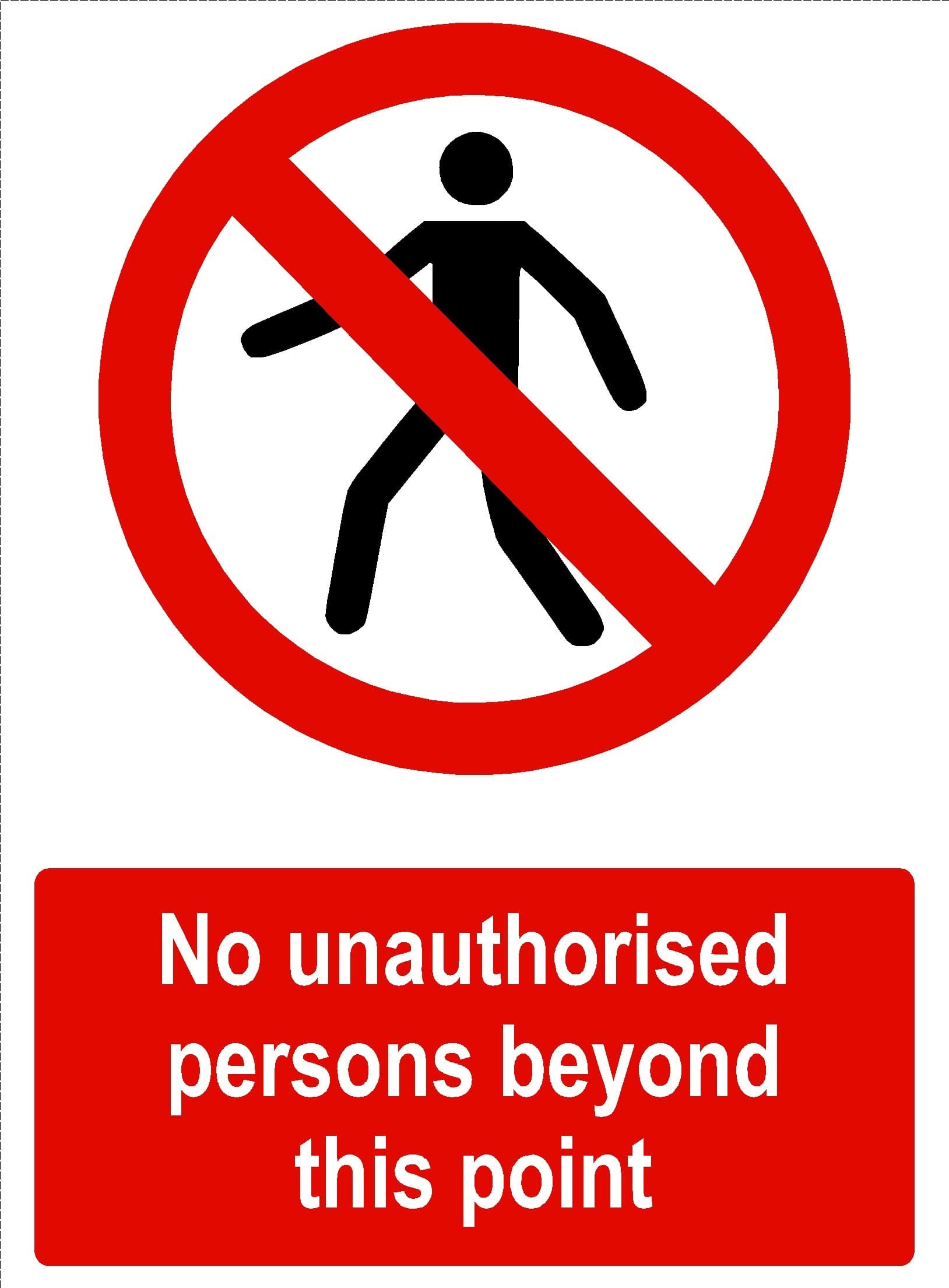 Construction Site Safety Sign No Unauthorised Persons