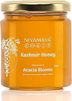 NIYAMAYA Kashmir Acacia Honey 250 gm | 100% Pure Honey Original Raw Honey Unprocessed Natural Kashmir Acacia honey | No Sugar No Adulteration Honey in Fresh