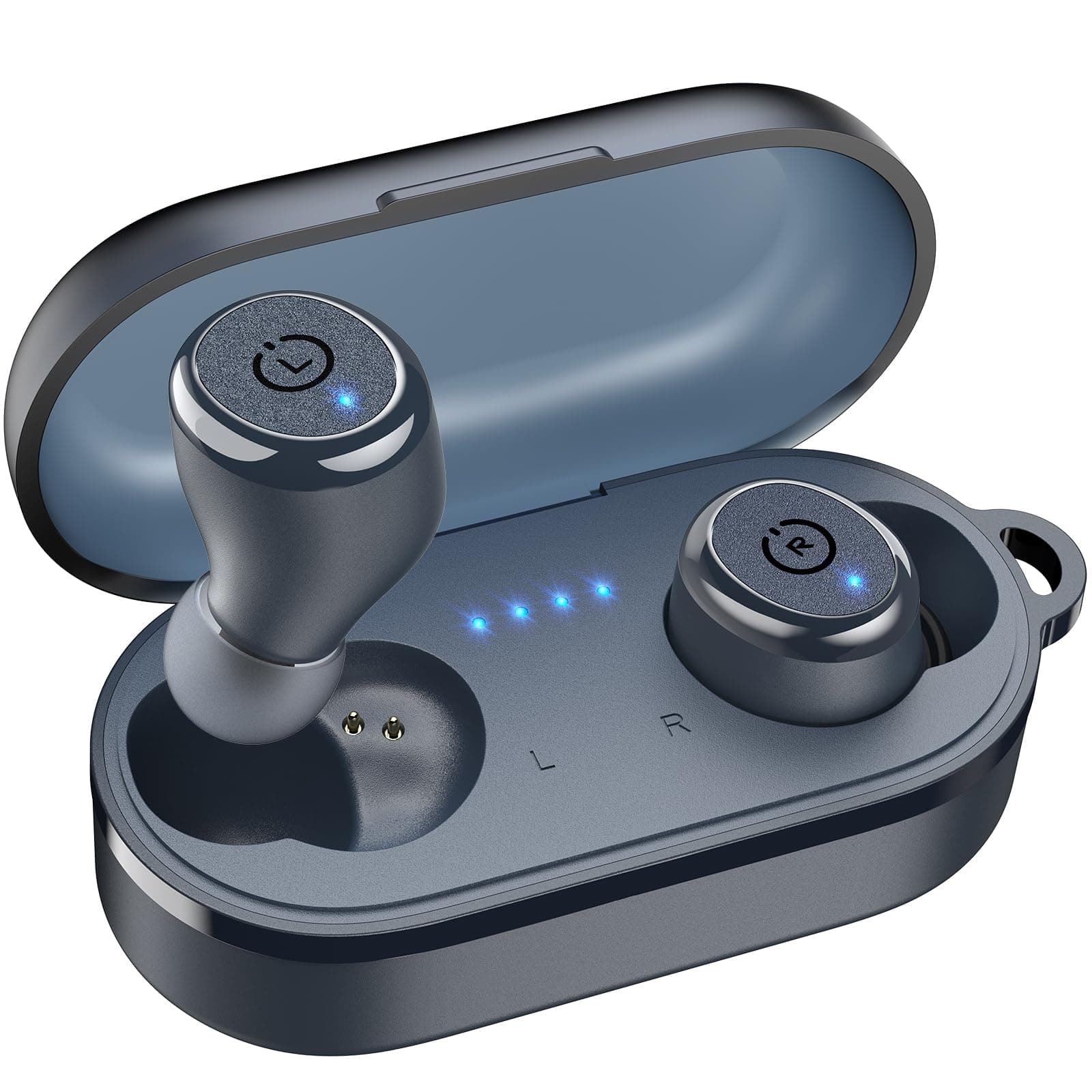 T10 Wireless Earbuds Bluetooth 5.3 Headphones, App Customize EQ, Ergonomic Design, 55H Playtime, Wireless Charging Case, IPX8 Waterproof Powerful Sound in-Ear Headset Blue(New Upgraded)