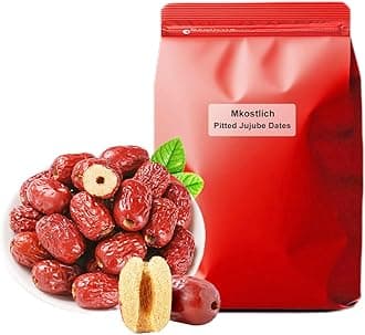 Jujube Date, Pitted Dates Bulk, Chinese Red Date, 1.1lb/500g Large-size Jujubees, Sweet Dried Jujube Fruit for Snacking, Brewing Tea, Soup, Baking, Oatmeal