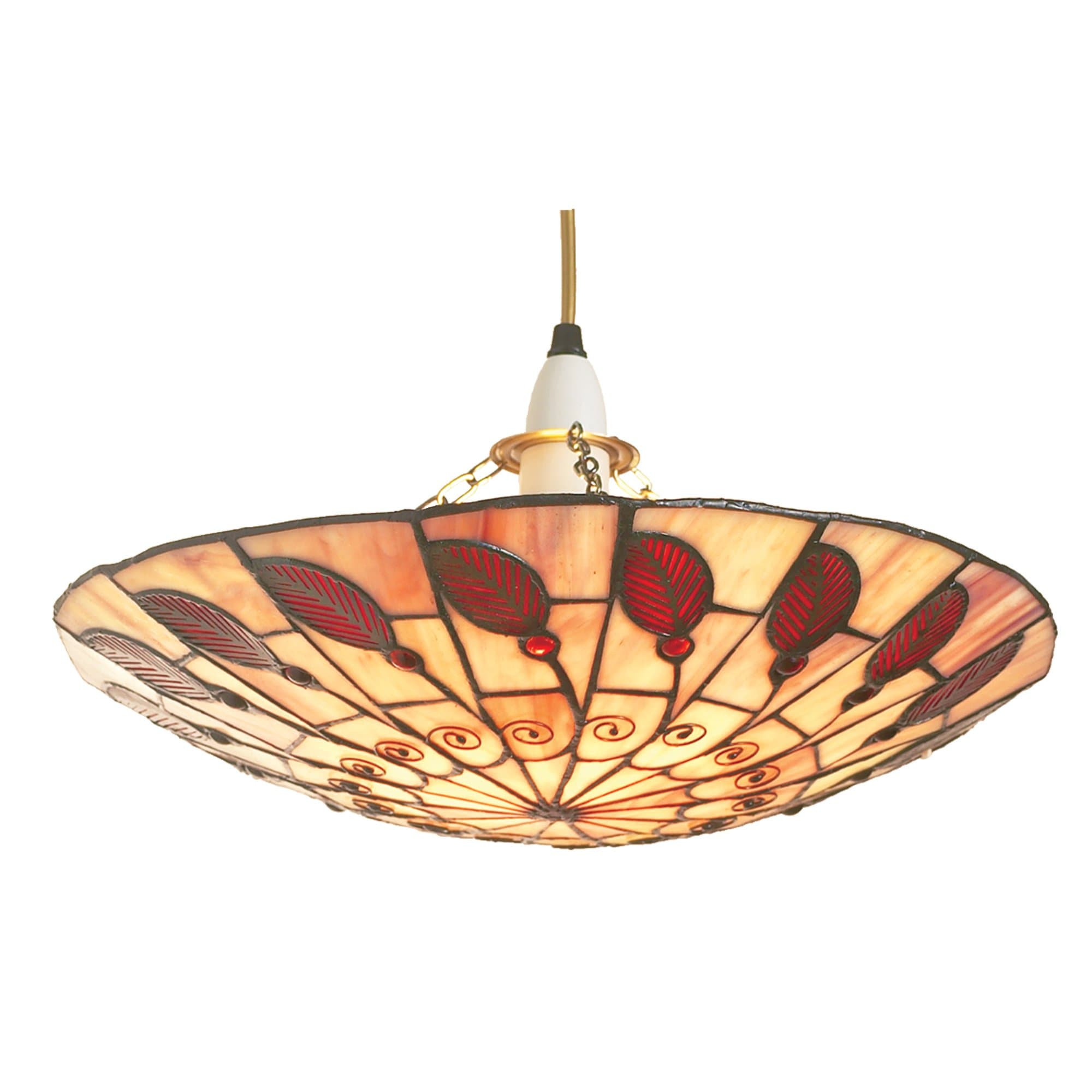 Leaf Red Tiffany Uplighter Pendant Shade LEAF1