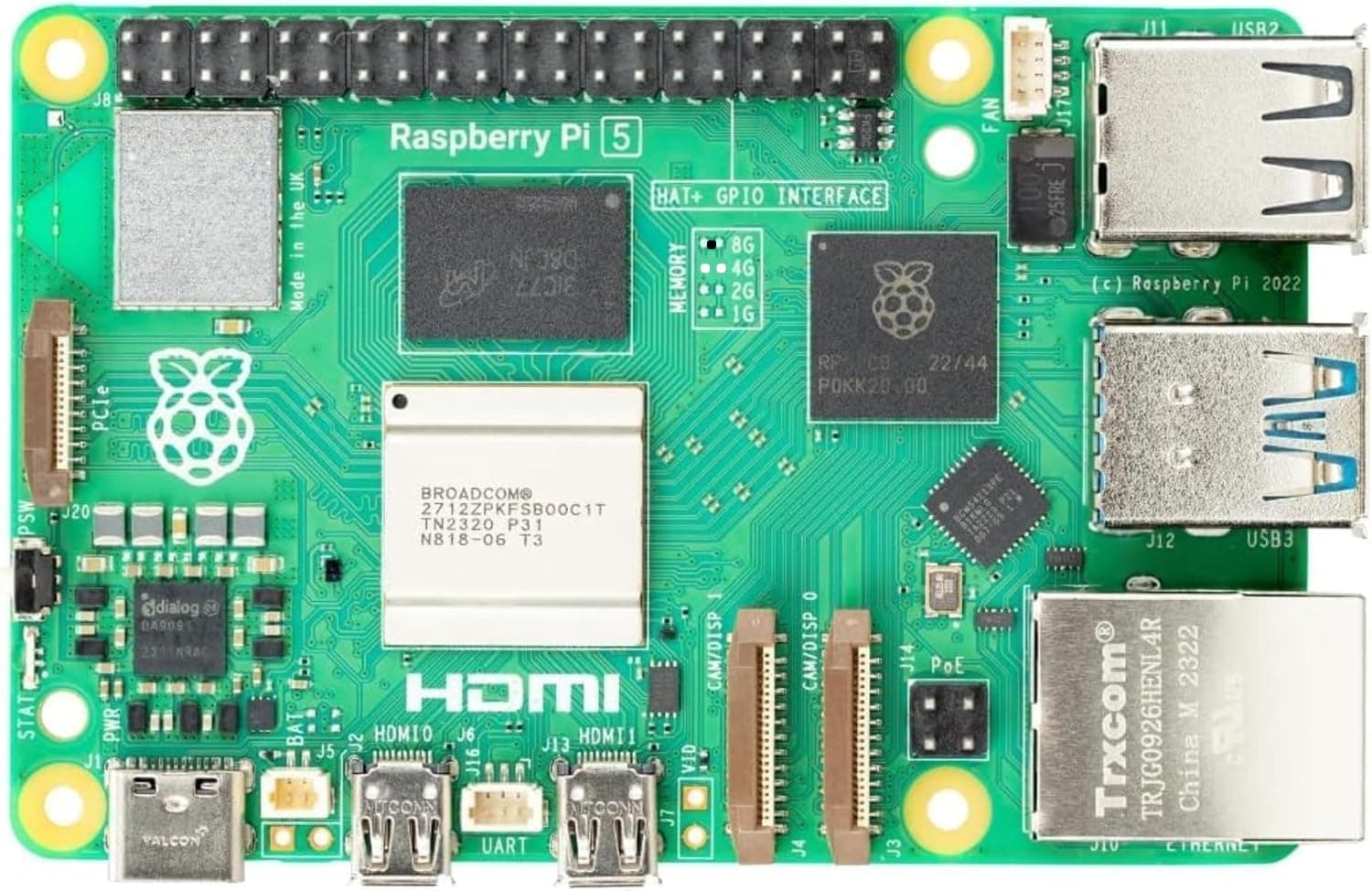 Vemico Raspberry Pi 5 8GB Single Board 2.4GHz Quad-core Cortex-A76 64-bit Arm (8GB Board)