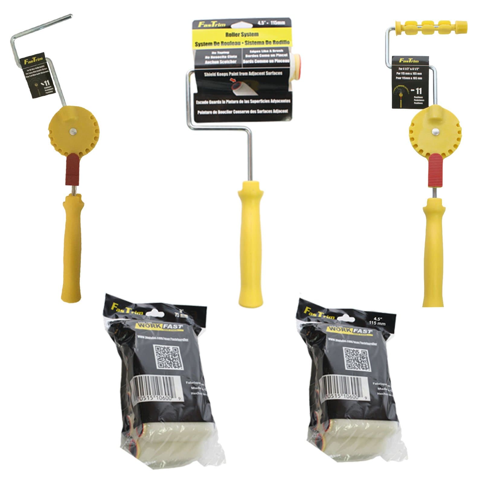 FasTrim Paint Roller, Edger, Advance Pro Kit, 24 Piece, 11 Position Adjustable Handle, 10mm Fiber Roller Cover