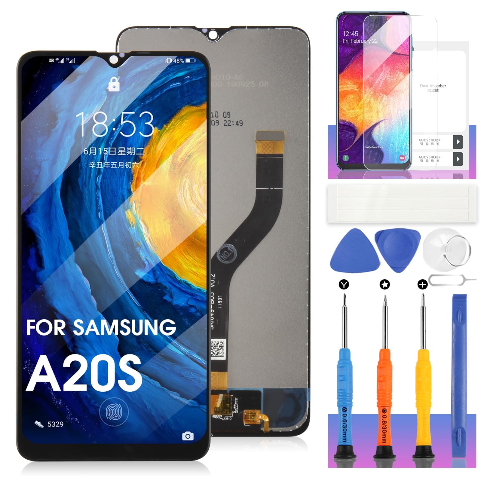 for Samsung Galaxy A20S Screen Replacement for Samsung A20S LCD for Samsung A20s Digitizer Replacement Touch Display Assembly Repair Part(Not for Samsung A20/A20e)