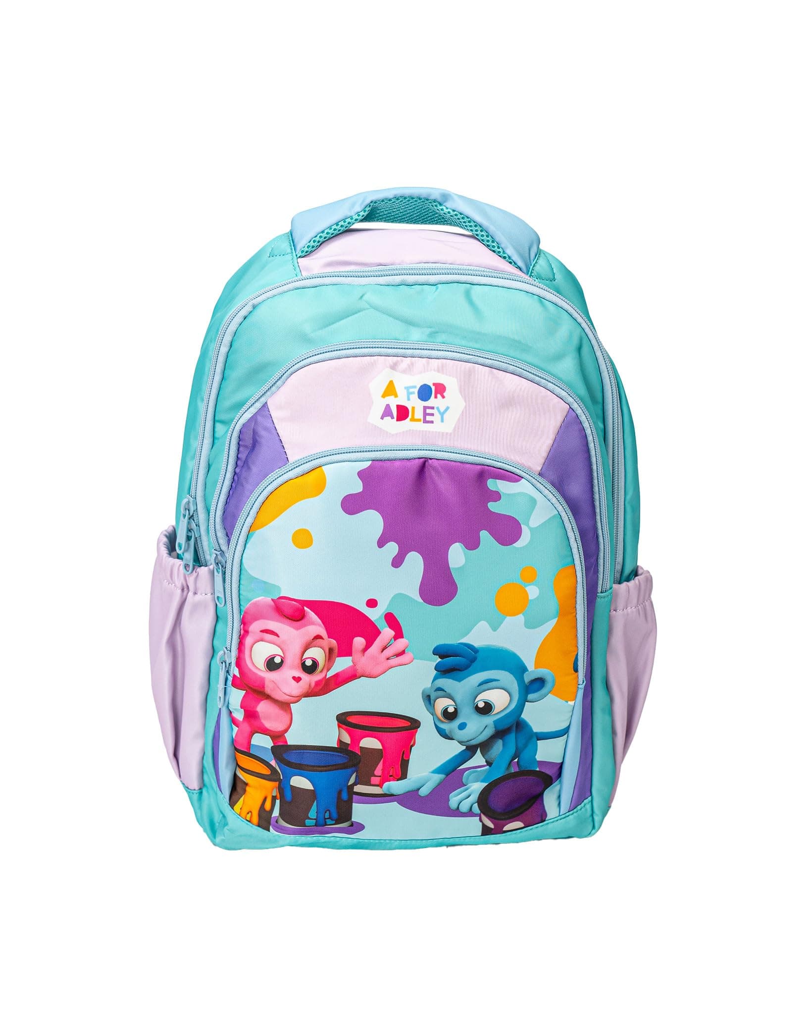 A FOR ADLEY Backpacks Featuring Adley Logos Great Backpack For School or Just Carrying Around Your Important Kid Things (Monkey Buddies Color Pop)
