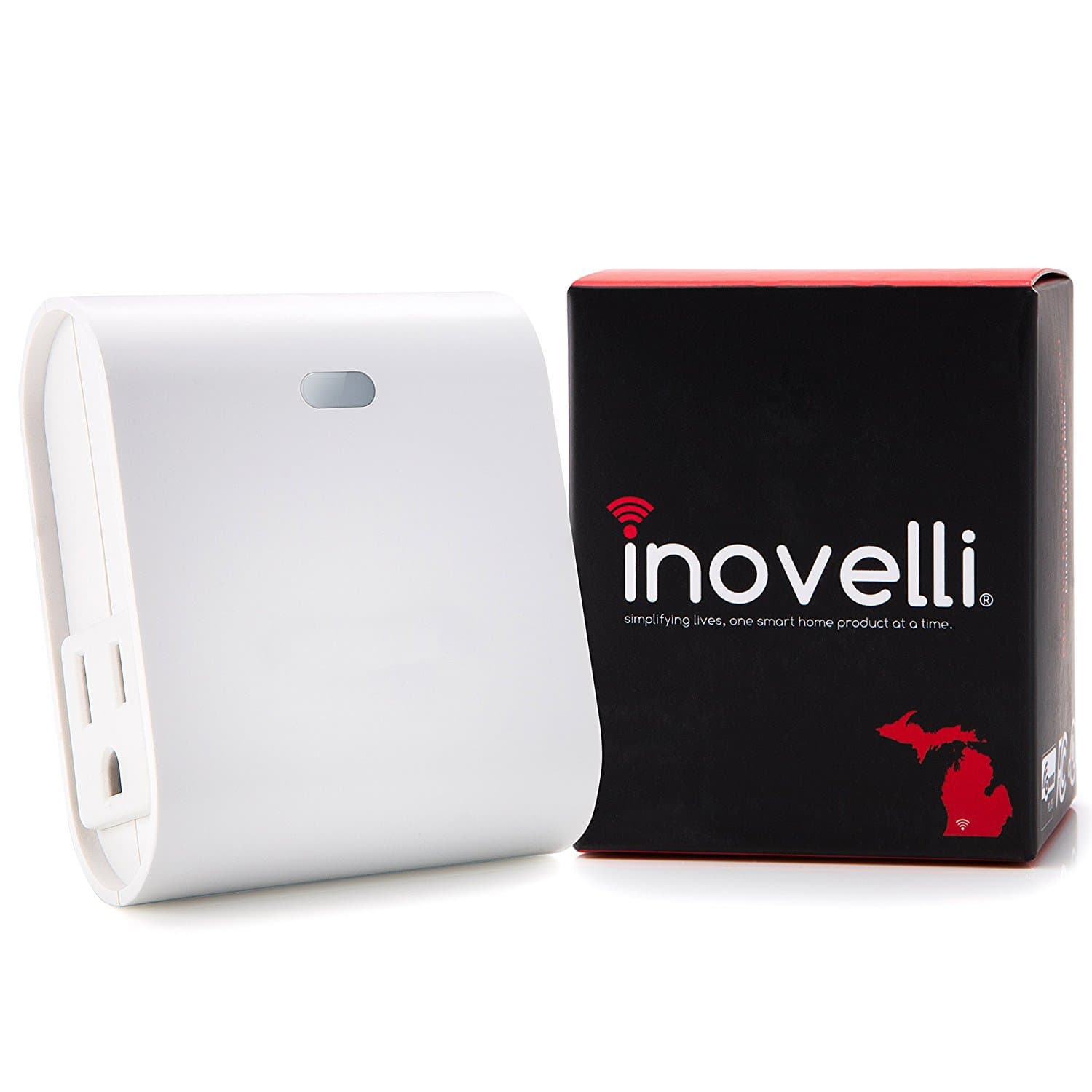 Z-Wave Plug w/Built-in Z-Wave Repeater | Combines a Z-Wave Outlet & Range Extender in 1 Module | On/Off Z-Wave Switch (Appliance) works with SmartThings, Wink (UL Listed, Zwave Plus Cert) | Inovelli