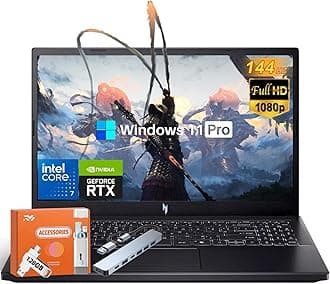 acer Nitro V15 Gaming Laptop, 13th Gen Intel 10-Core i7-13620H, 15.6" FHD 144Hz IPS Display, RTX 4060, 32 GB DDR5, 1 TB SSD, Backlit KB, Wi-Fi 6, Win11 Pro, Docking Station, with Bonus Accessories