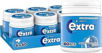 Gum Peppermint, Sugar Free Chewing Gum Pack of 6x84g, 60 Pellets, Get Fresh on the Go, and Ready for Every Opportunity