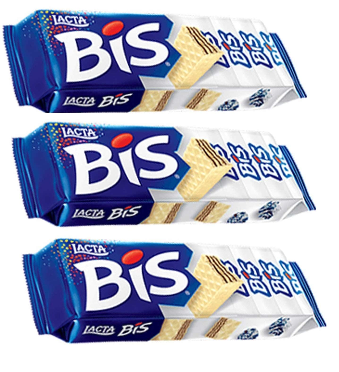 Bis - White Chocolate Wafer - 4.44 Oz (PACK OF 03) | Wafer Recheado sabor Chocolate Branco - 126g