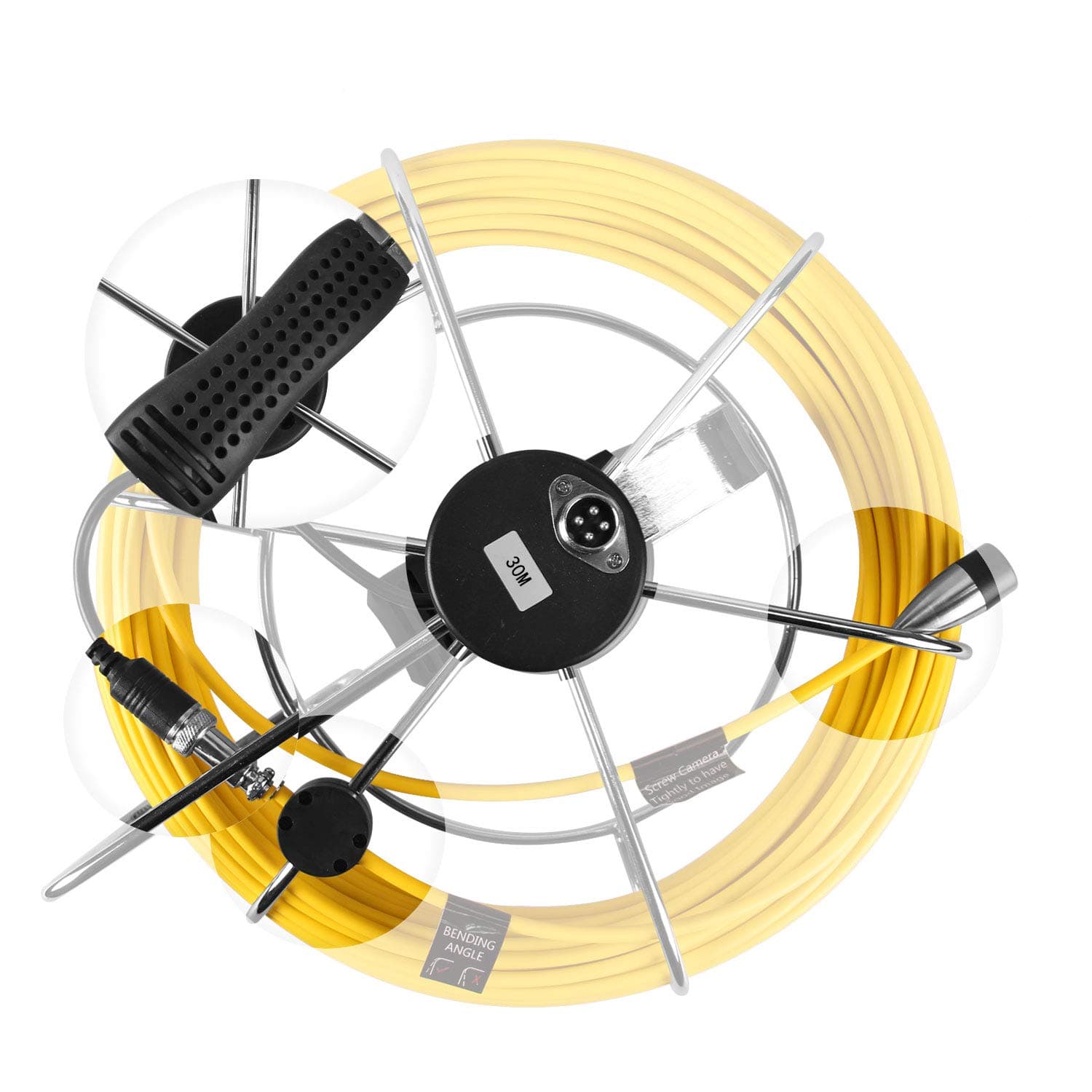 100FT/30M Sewer Cable for Pipe Inspection Camera (7D1-30M-Cable)(Replacement Only for Brands: HBUDS, IHBUDS, Anysun)