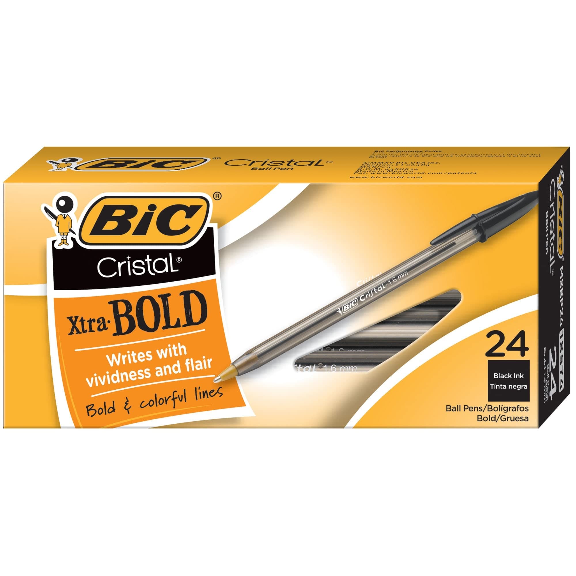 BIC Cristal Bold Ball Pen, Black