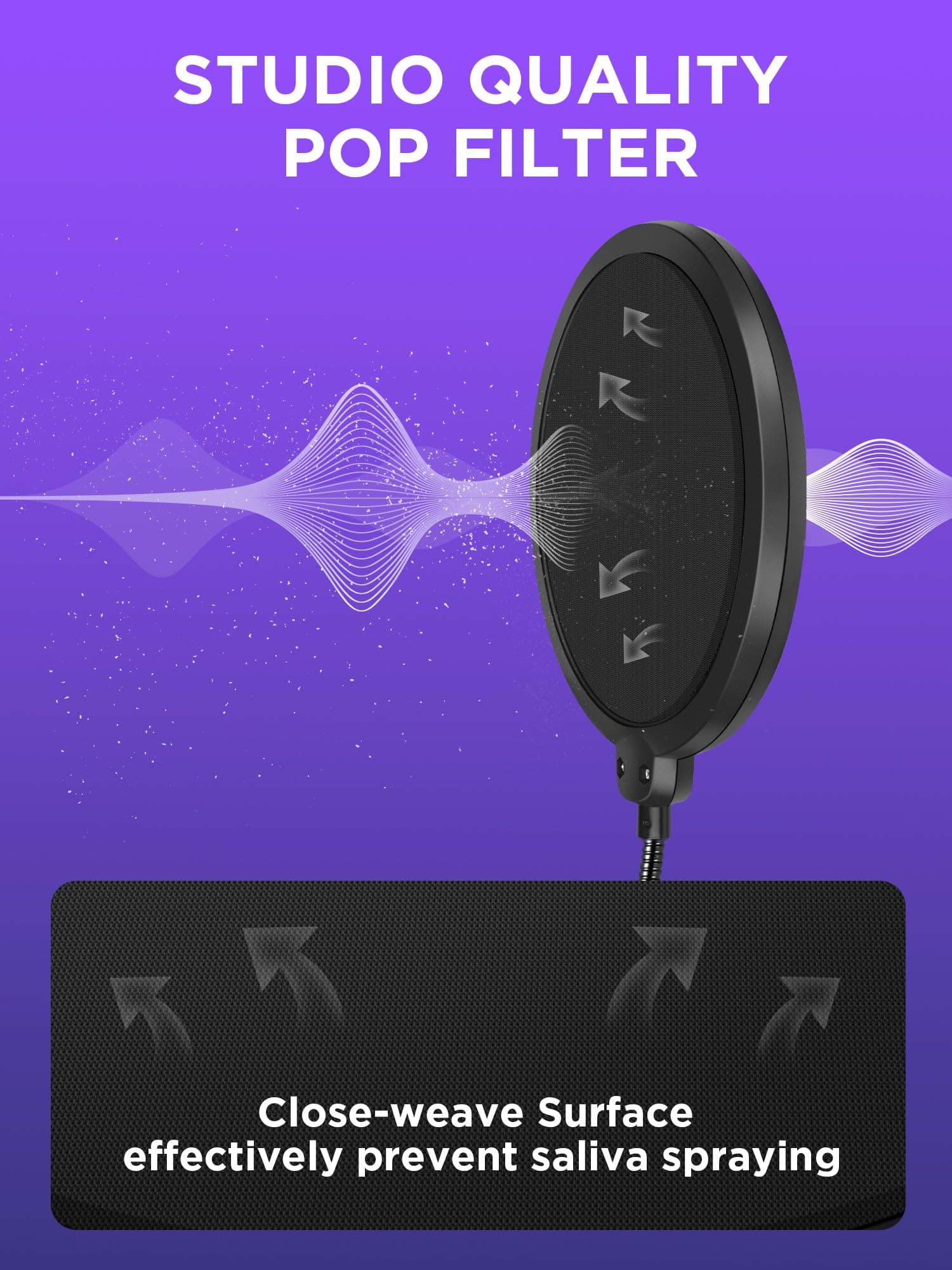 InnoGear Microphone Stand Microphone Boom Arm for Blue Yeti HyperX QuadCast S SoloCast Snowball Fifine K669B and Other Microphones Shock Mount Windscreen Pop Filter Microphone Clip Holder with Cable