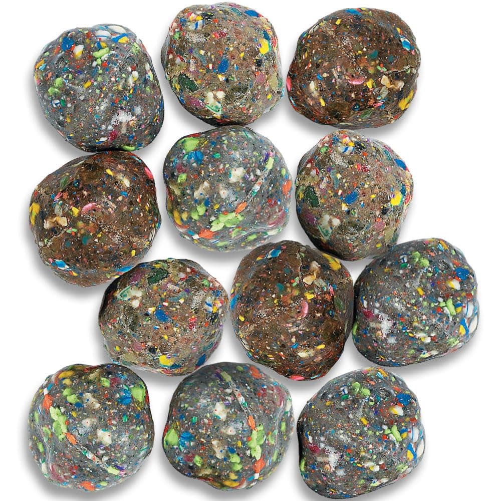 Rubber Rock Bouncing Balls - (12 Pieces.) Rubber. 1 1/2" (38mm)