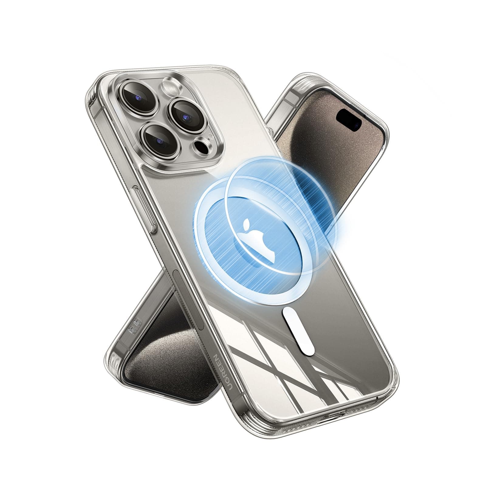 UGREEN iPhone 15 Pro Case MagSafe (MagU), Revolutionary iCrystal Tech Clear Cover, MIL-Grade Protection, Anti-Scratch, Camera Protective, Magnetic Transparent Slim iPhone 15 Pro 6.1" Accessories