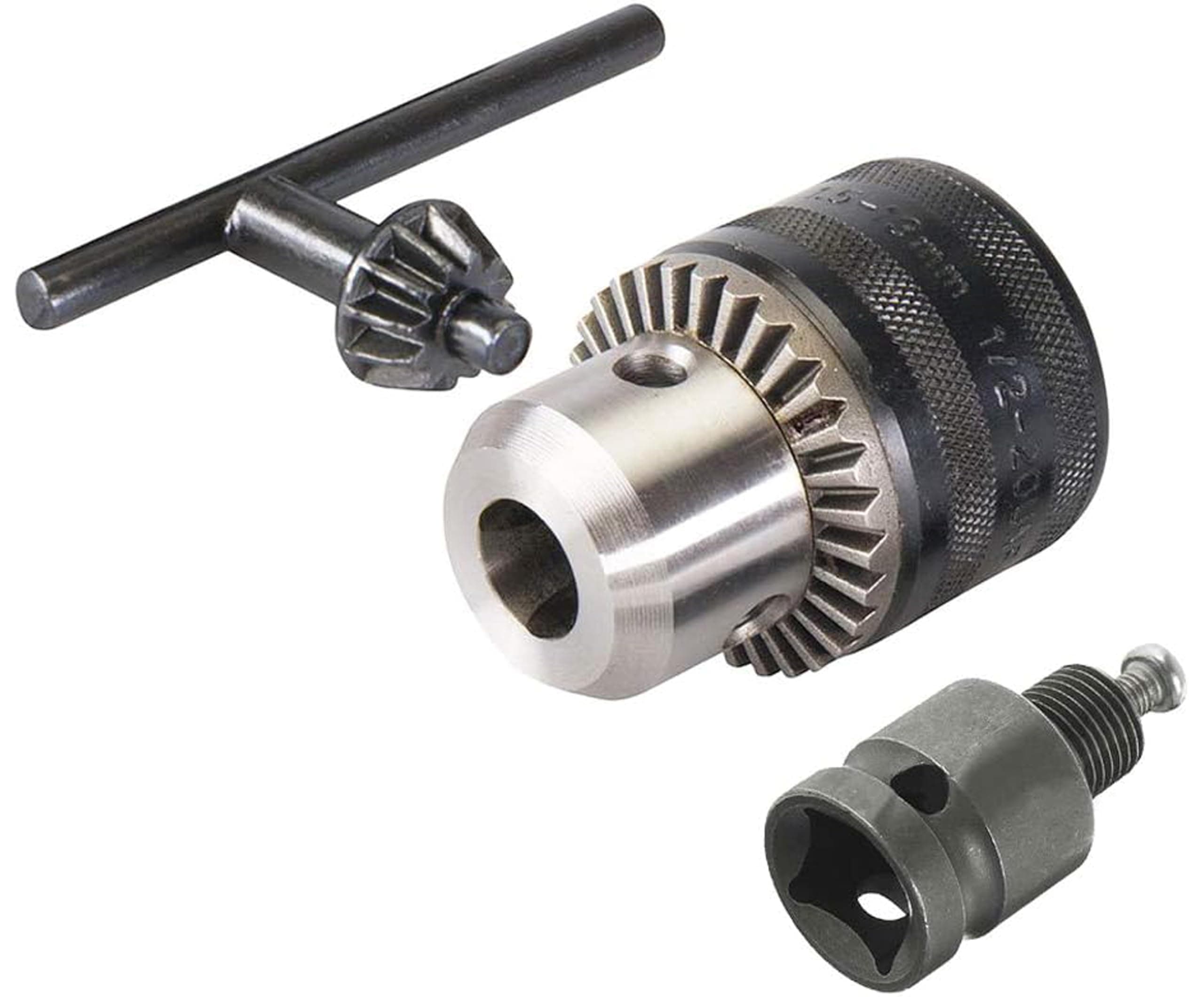 1.5-13mm Capacity Drill Chuck Mount 3/8-20UNF Quick Change Connect Conversion Chuck with 1/2 Inch Socket Square Female Adapter (NOT FOR ANGLE GRINDERS)