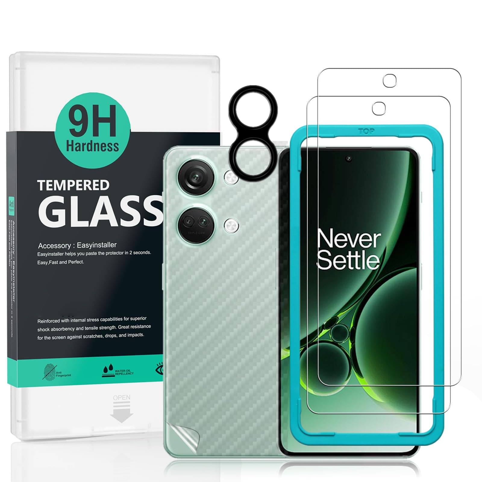Screen Protector For OnePlus Nord 3 5G 6.74"[2 Pack],9H Hardness Tempered Glass,With 1Pc Camera Lens Protector,Easy to Install