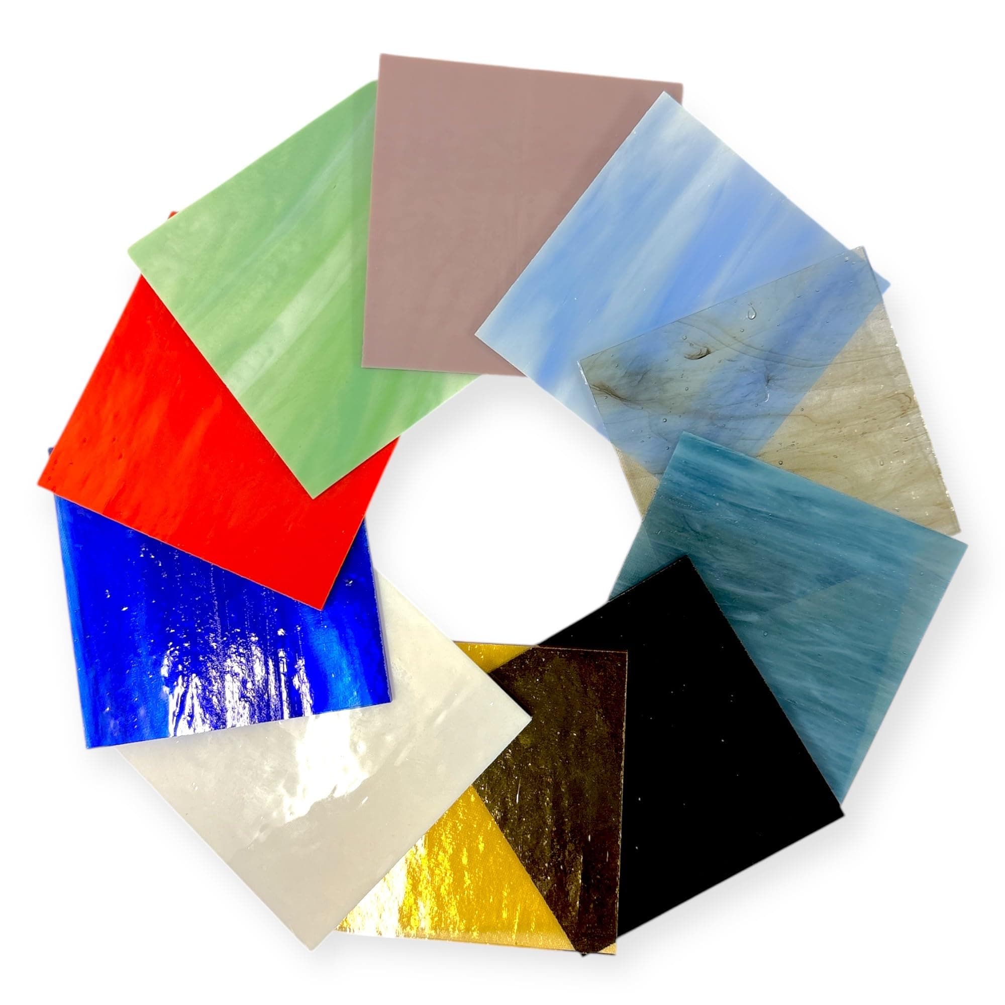 System 96 Assorted Fusible Glass Pack 10 Sheets - COE 96 by Binari Glass Studio