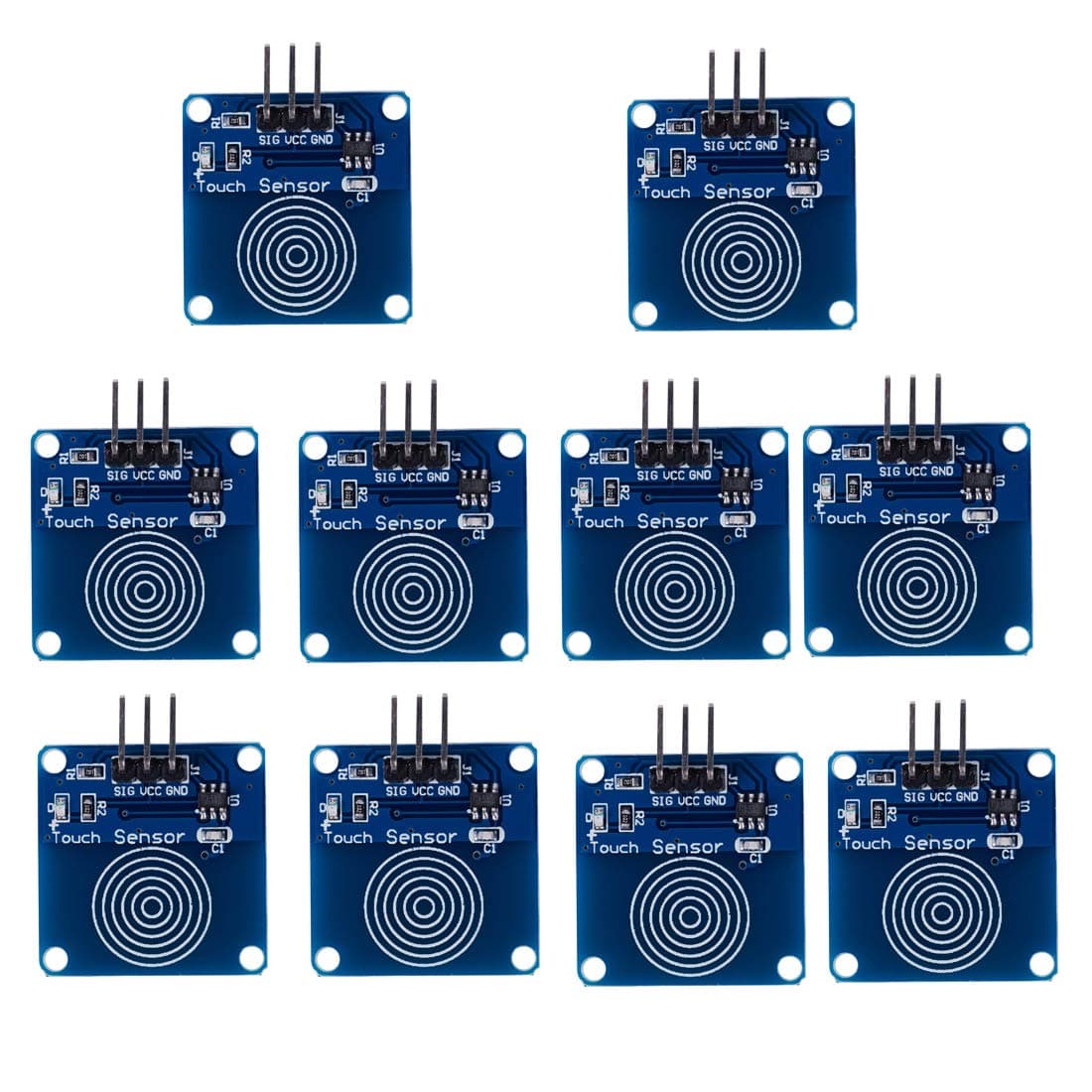 HiLetgo 10pcs TTP223B Capacitive Touch Switch Module - Touch Sensor Switch - DC 2~5.5V - Blue - Screw Connector - Plastic Material