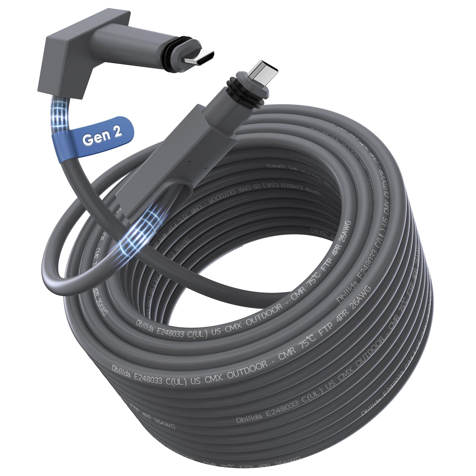 Starlink Cable 75 FT, Gen 2 Rectangular Satellite Replacement, 1200Mbps, CMR Rated 26AWG Extension for Starlink Gen 2