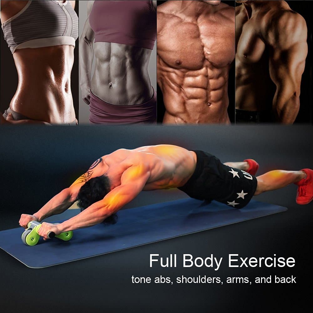 Ranbow Versatile Folding Abdominal Wheel Workout Equipment, 2-wheeled Mute Home Gym Exercise Fitness Ab Roller Wheel Load up to 400lb