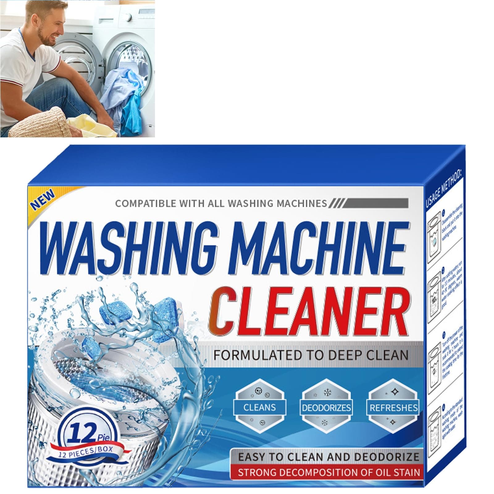 Washing Machine Fresh Tablets,Washing Machine Cleaner Effervescent Tablets,Washing Machine Cleaner Tablets,Washer Deep Cleaning Tablet,Effective Washing Machine Cleaning Tablets