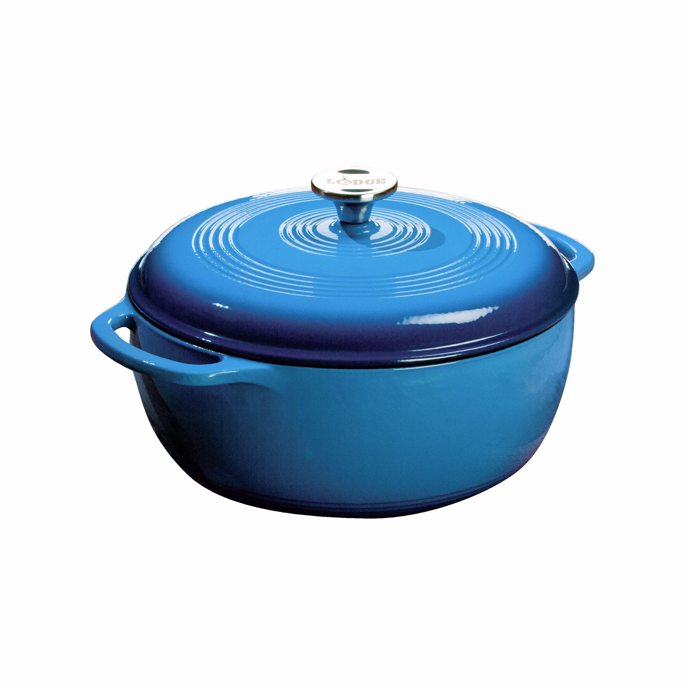 Essential Enamel Cast Iron Dutch Oven - Perfect for Bread Baking, Braising, Marinating & Slow Cooking - Features Moisture-Sealing Lid & Dual Handles - Kitchen Essentials - 6 Quarts - Caribbean Blue