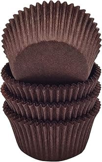 Premium Coffee Greaseproof Cupcake Cases Muffin Paper Baking Cups Standard Size, 100-Count