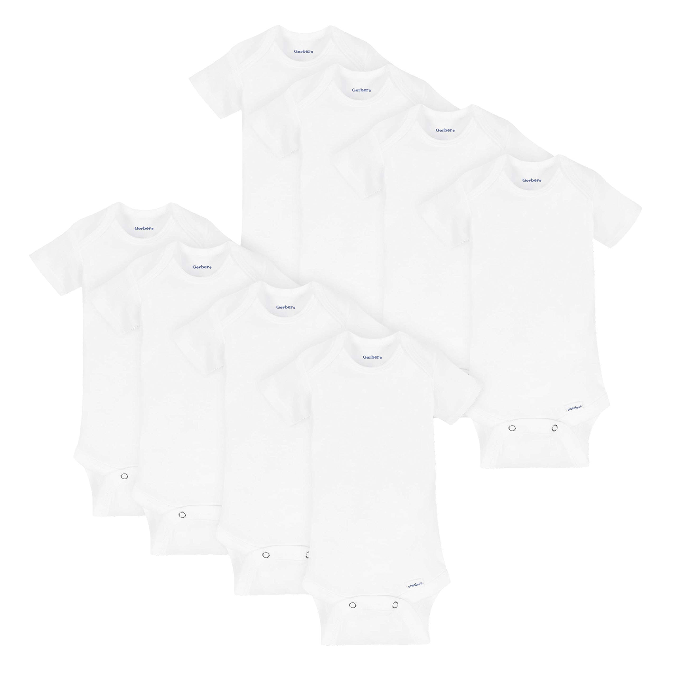 Gerber unisex baby 8-pack Short Sleeve Onesies Bodysuits and Toddler T Shirt Set