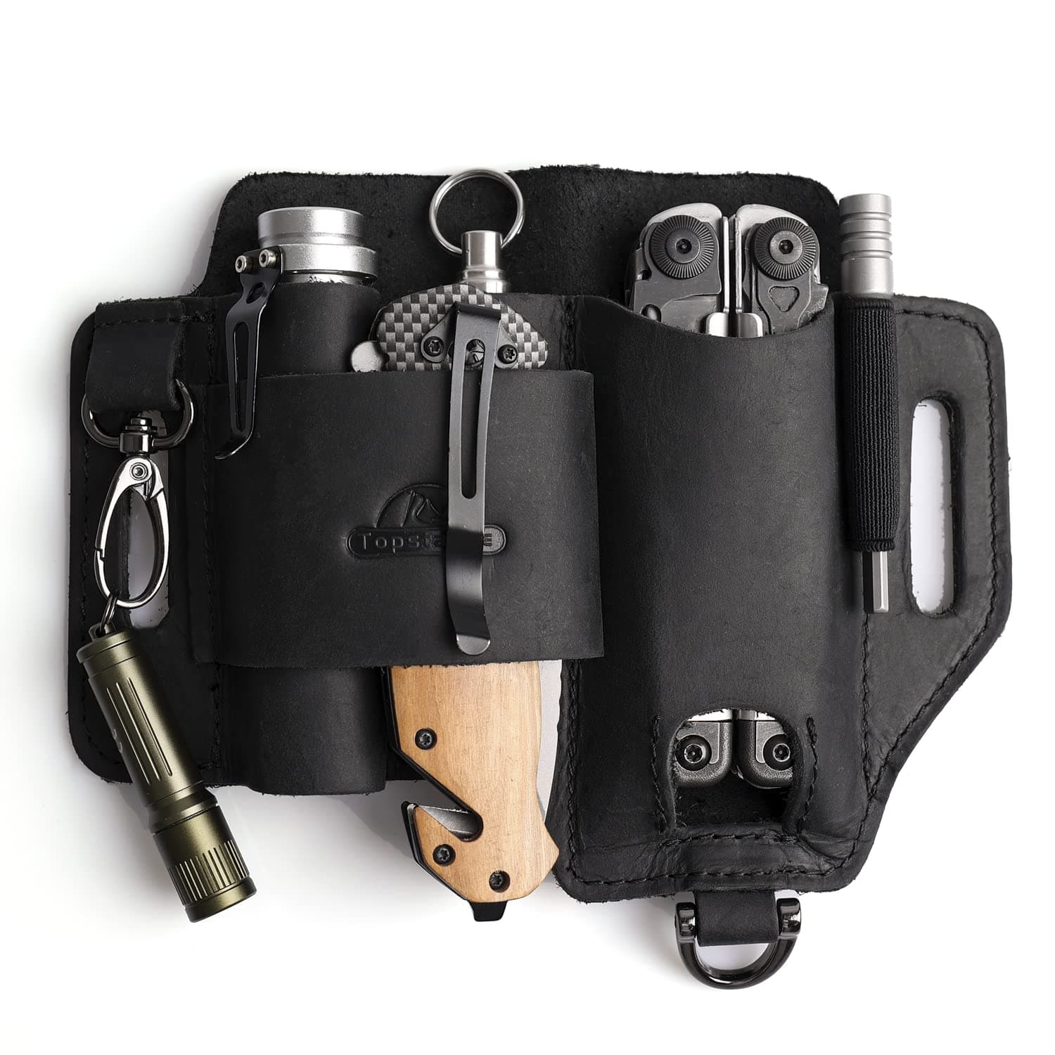 Leather Multitool Sheath,EDC Belt Organizer for Work and Daily Use,Leatherman Sheath,EDC Pocket Organizer for Flashlight and Multitool,Gifts for Men,Leather Sheath for Multitool