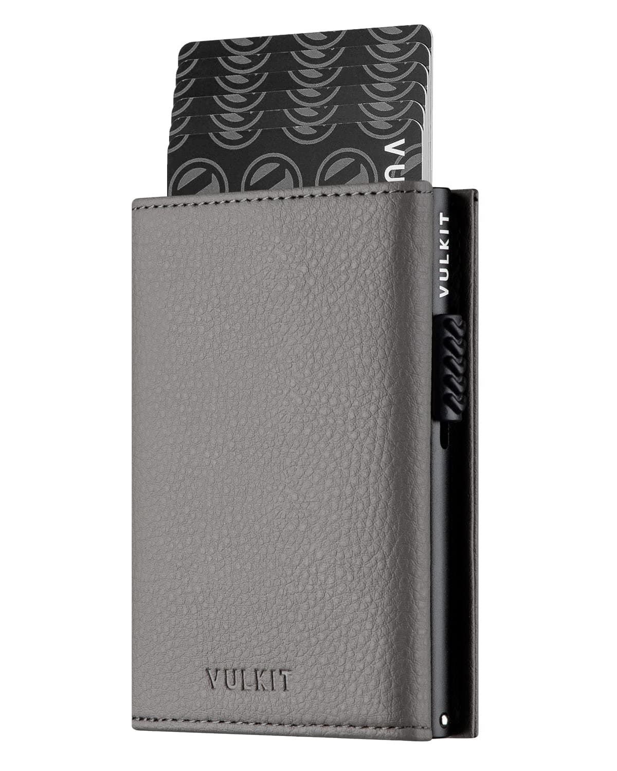 Leather Men Travel Accessory- Tri-Fold Wallet(Grain Grey)